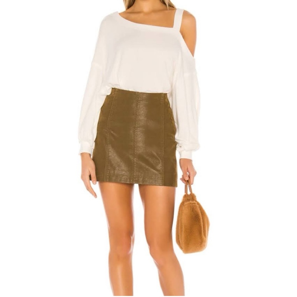 Free People Faux Leather Mini Skirt